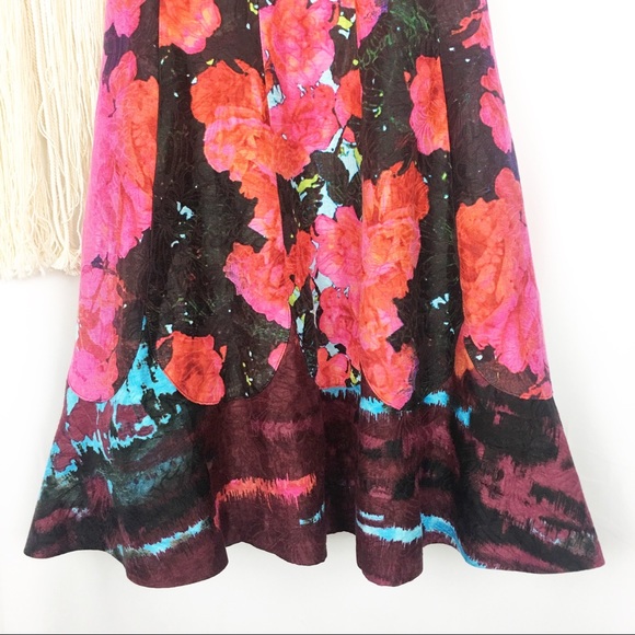 TRACY REESE Silk Rose Floral Ruffle Flounce Dress - Picture 3 of 8